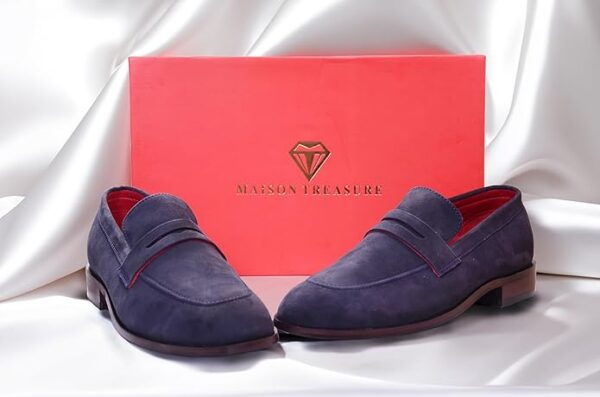 Maison Treasure Handmade Suede Leather Loafer shoes for Men's with Premium Leather Sole - Image 4