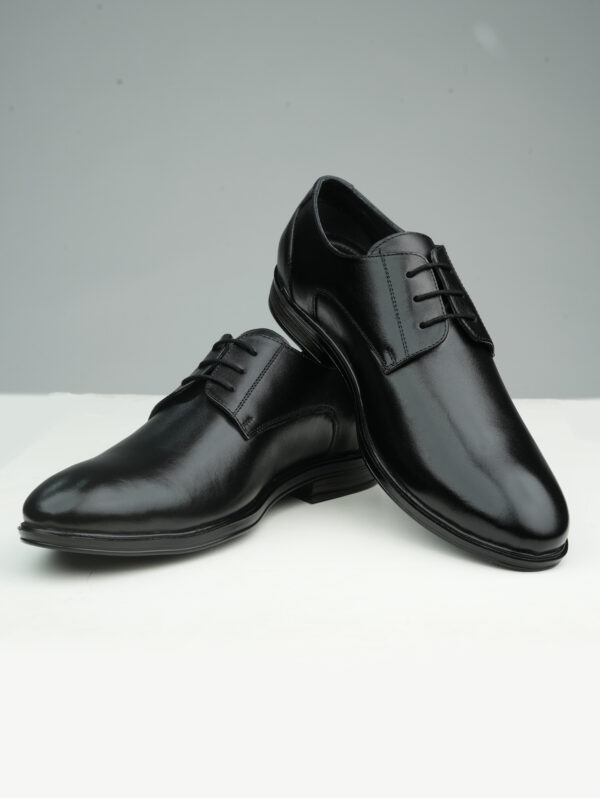 Black Derby Leather Shoes for Men- Maison Treasure