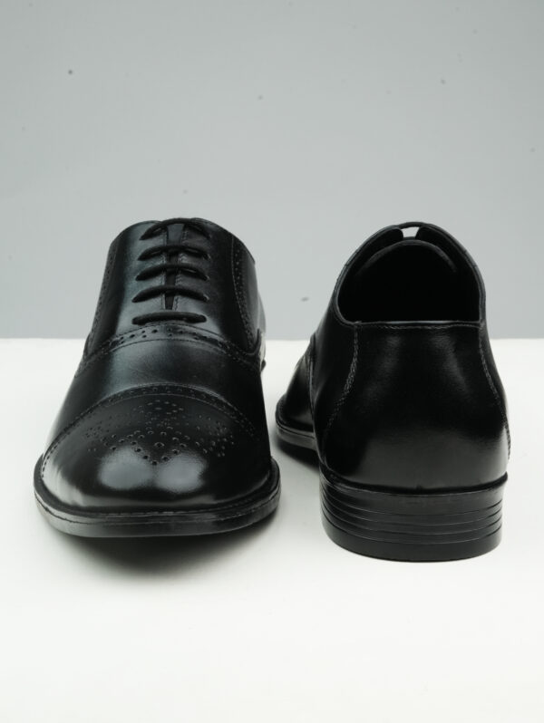Men Black Leather Brogue Shoes- Maison Treasure - Image 5