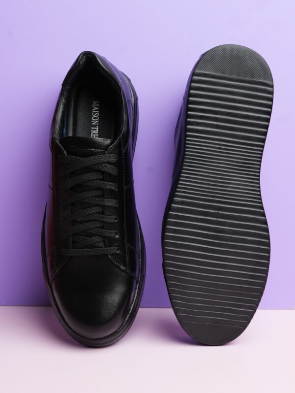 Maison Treasure Men’s Black Leather Sneakers – Premium Casual Footwear - Image 6