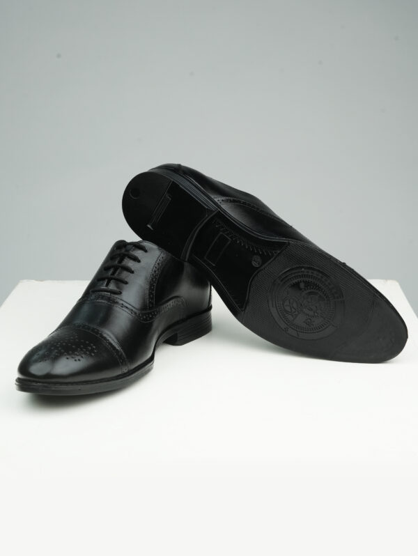 Men Black Leather Brogue Shoes- Maison Treasure - Image 6
