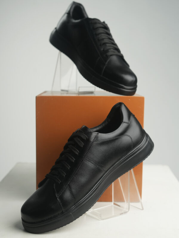 Maison Treasure Men’s Black Leather Sneakers – Premium Casual Footwear - Image 7