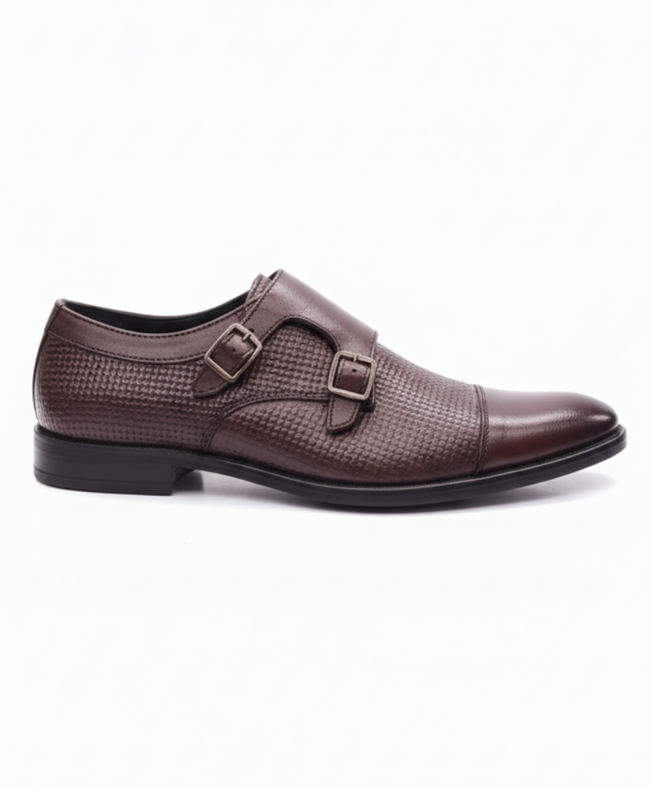 Double Monk Strap Leather Shoe for Men’s – Premium Shoes by Maison Treasure