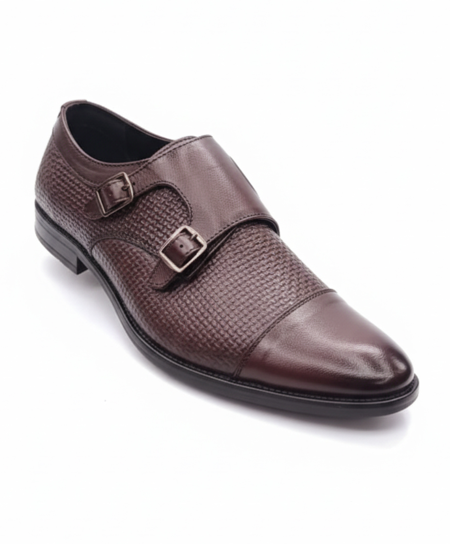 Double Monk Strap Leather Shoe for Men's – Premium Shoes by Maison Treasure - Image 3