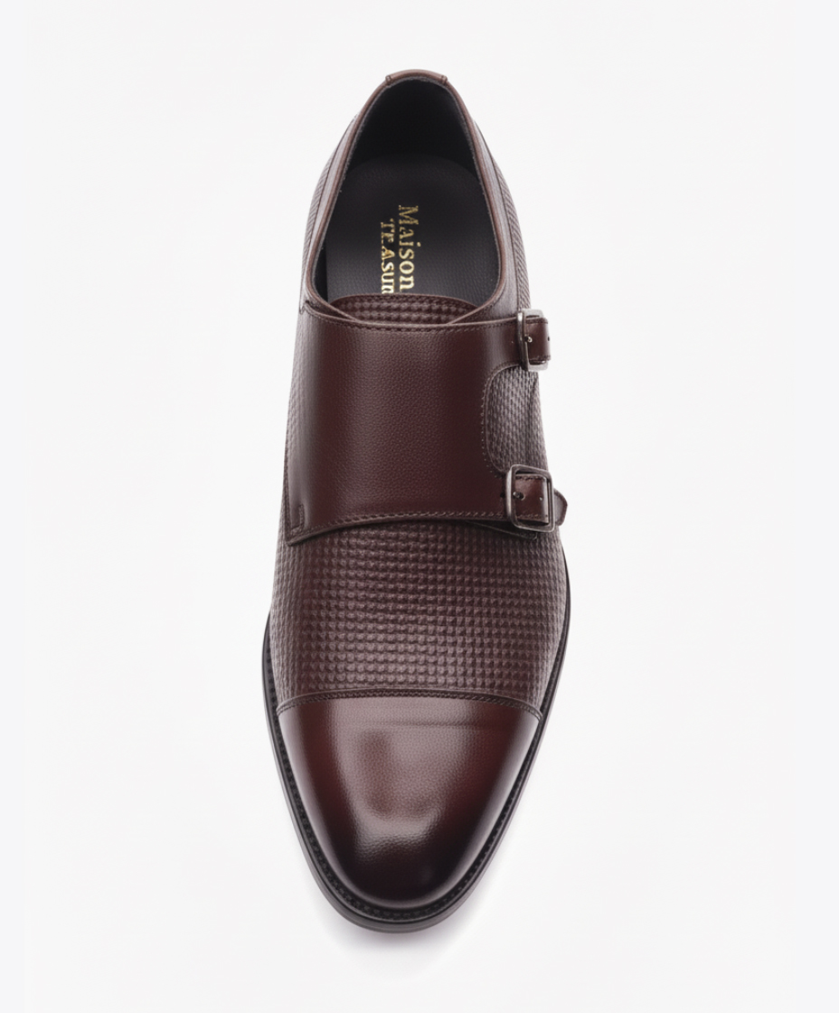 Double Monk Strap Leather Shoe for Men's – Premium Shoes by Maison Treasure - Image 4