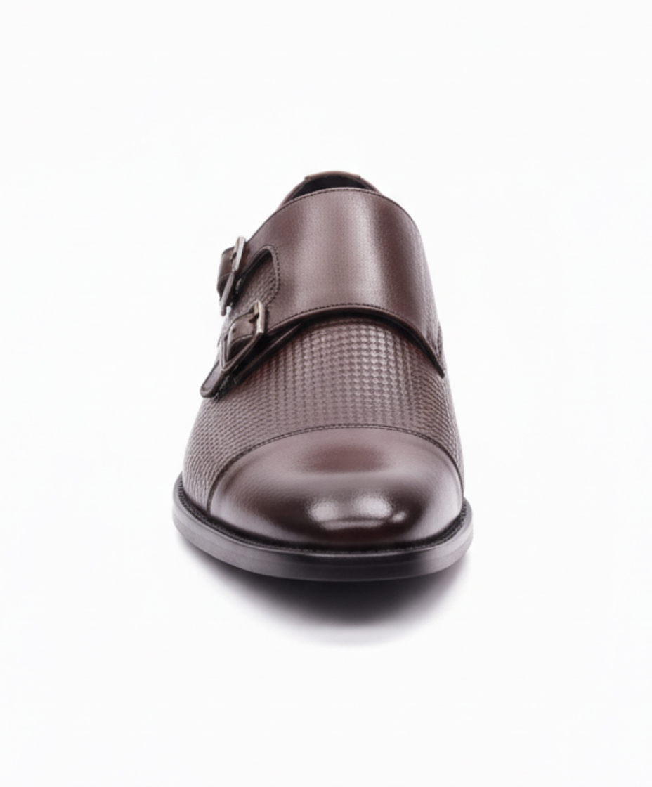 Double Monk Strap Leather Shoe for Men's – Premium Shoes by Maison Treasure - Image 6