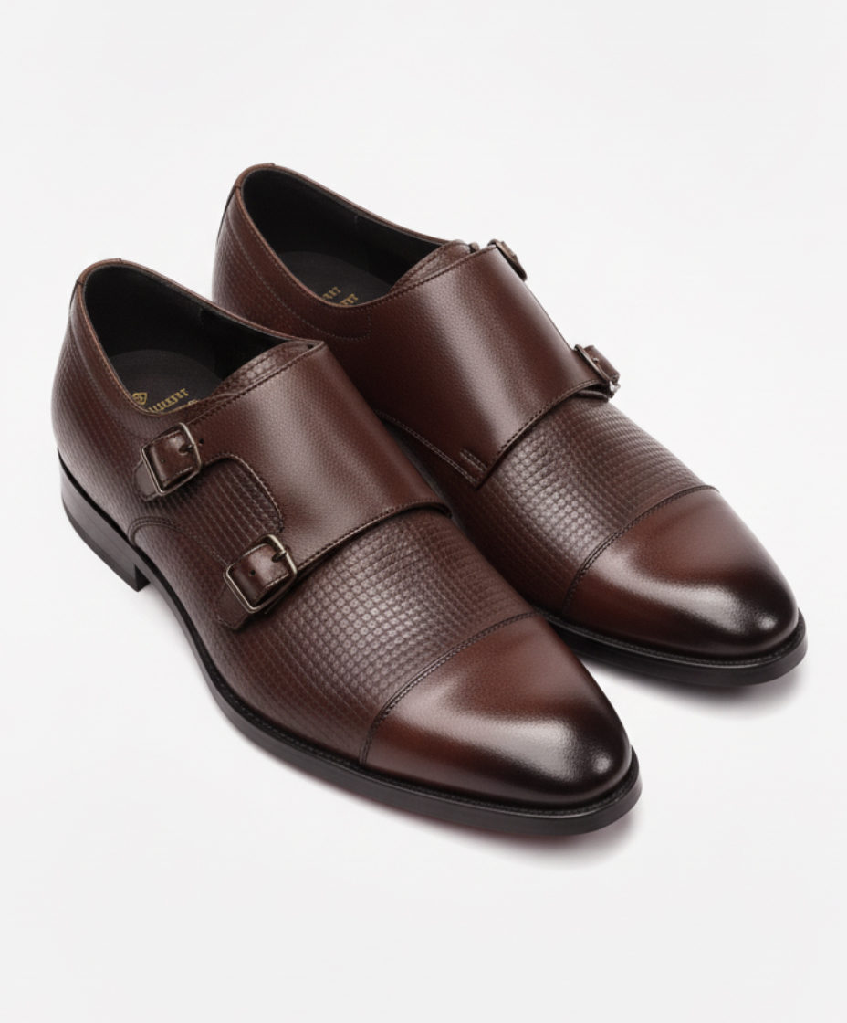 Double Monk Strap Leather Shoe for Men's – Premium Shoes by Maison Treasure - Image 7