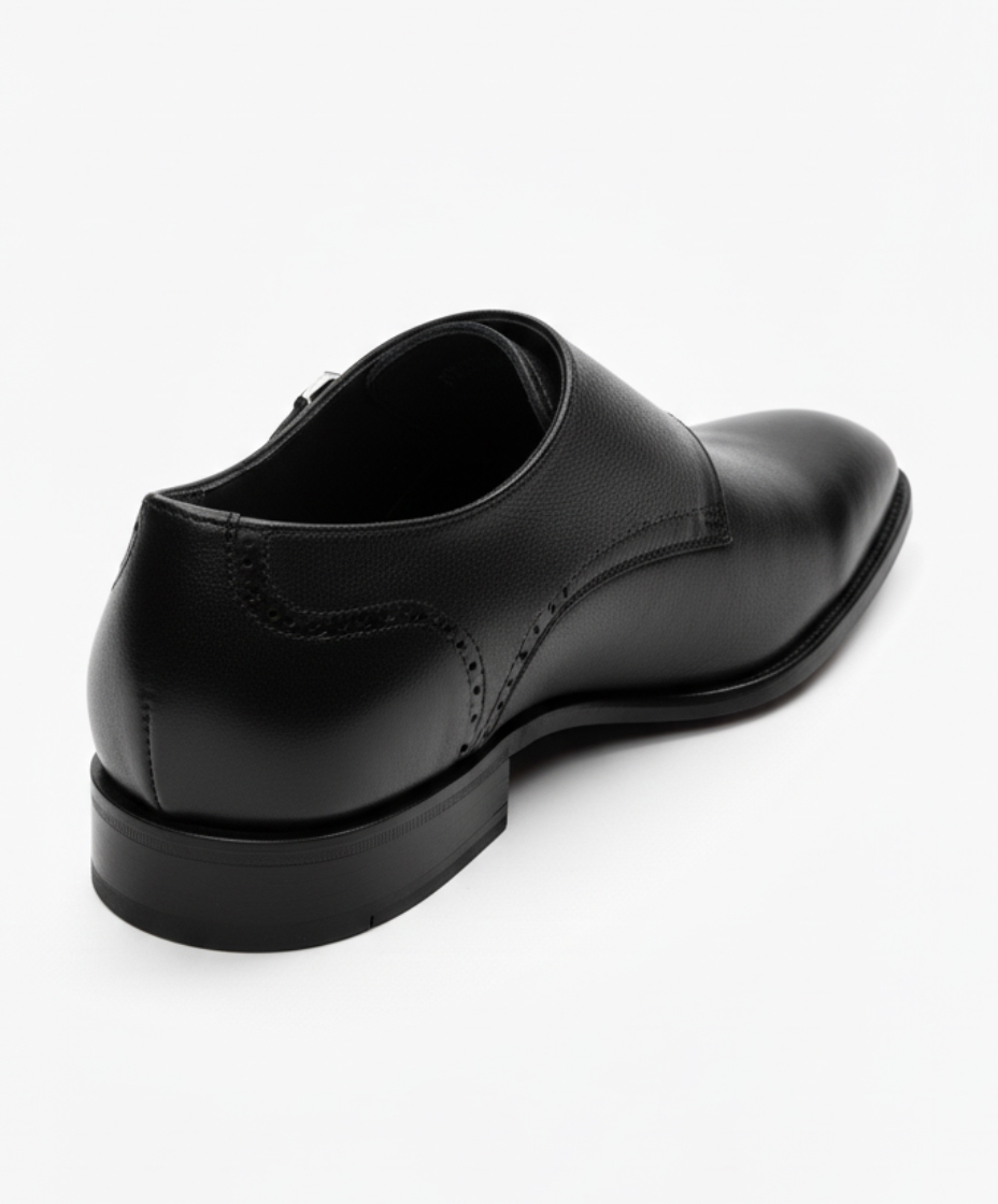 Double Monk Strap Leather Shoe for Men's Black – Premium Shoes by Maison Treasure - Image 8