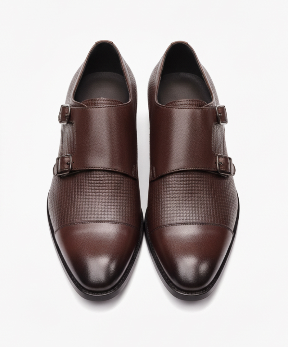 Double Monk Strap Leather Shoe for Men's – Premium Shoes by Maison Treasure - Image 8