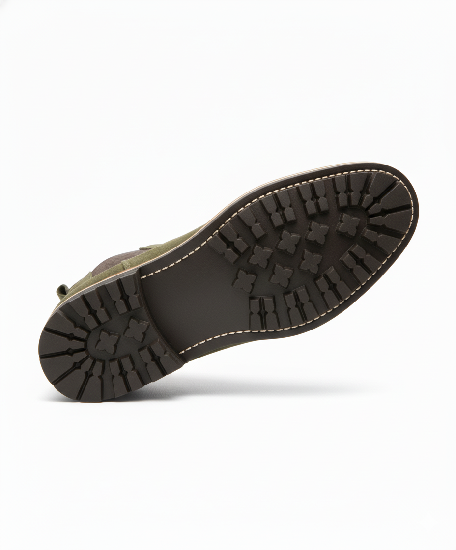 Olive Green Suede Leather Boots for Men – Handcrafted Premium Boots by Maison Treasure - Image 5