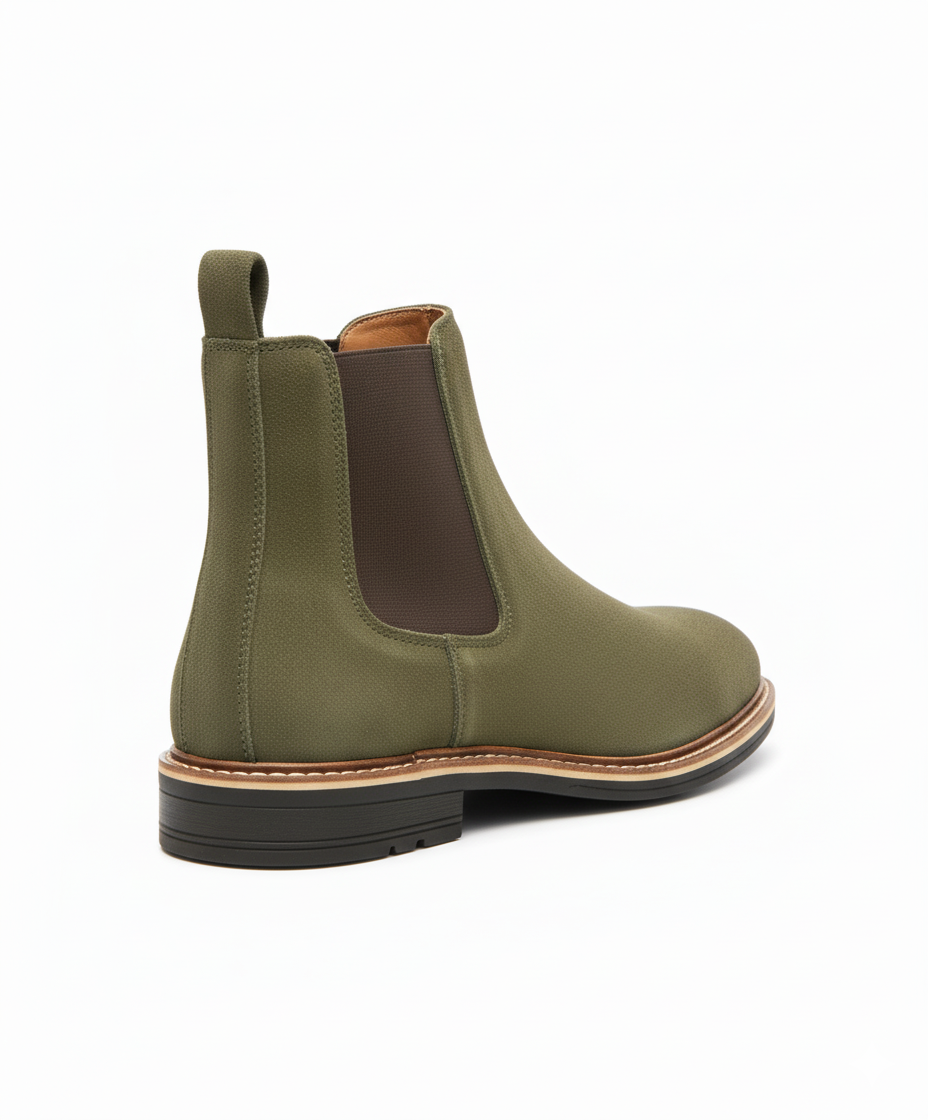 Olive Green Suede Leather Boots for Men – Handcrafted Premium Boots by Maison Treasure - Image 6