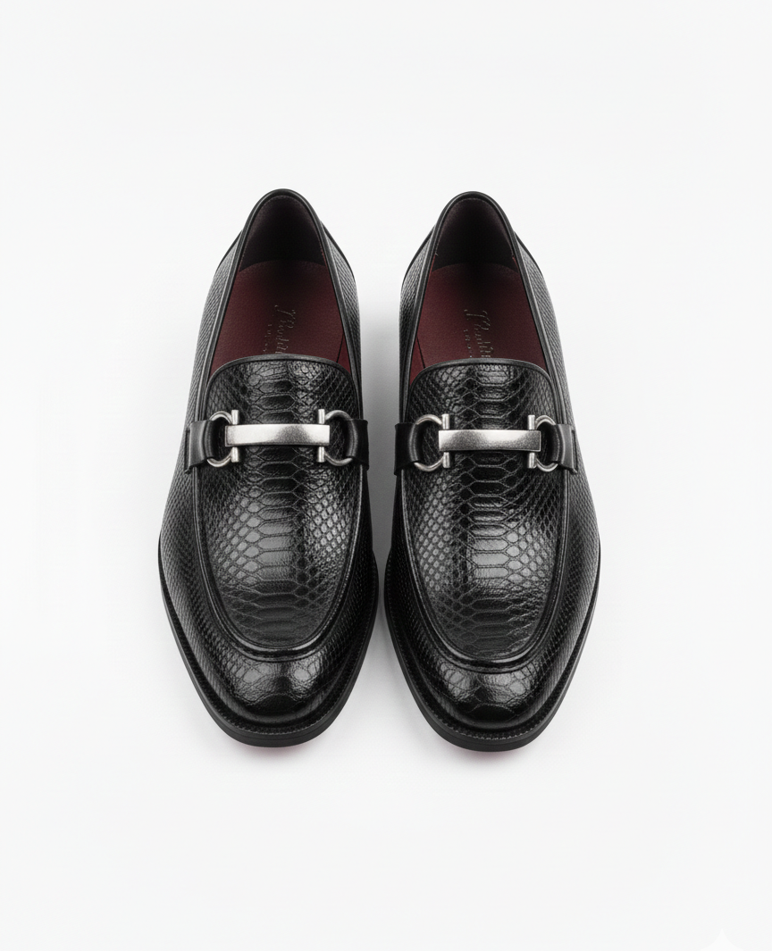 Premium Black Loafer shoes for Men by Maison Treasure - Image 3