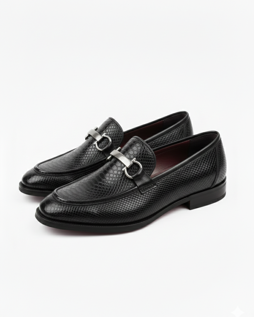 Premium Black Loafer shoes for Men by Maison Treasure - Image 4