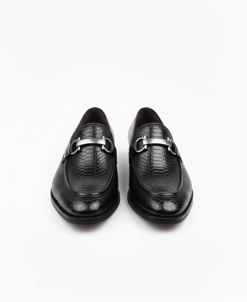 Premium Black Loafer shoes for Men by Maison Treasure - Image 5