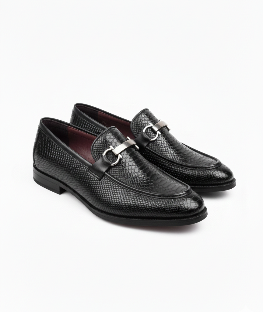 Premium Black Loafer shoes for Men by Maison Treasure - Image 10